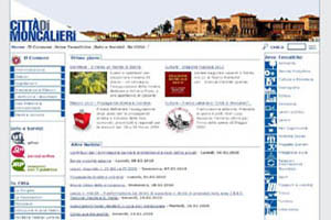 Pagina iniziale del sito Comune di Moncalieri, con logo accessibilit� nel footer