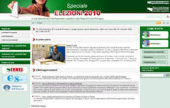 Homepage del sito Speciale Elezioni Regionali 2010 di Regione Emilia Romagna