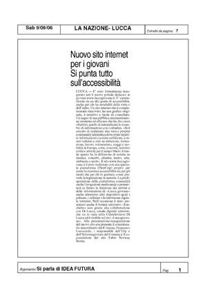 Articolo da "La Nazione" di settembre 2006 pagina 1 in formato PDF non accessibile