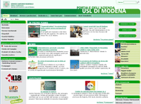 Immagine della pagina iniziale del portale di AUSL di Modena