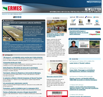 Pagina iniziale del sito Ermes Newletter - vai al sito