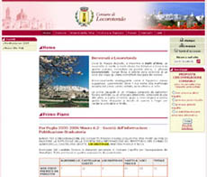 Pagina iniziale del sito del Comune di Locorotondo