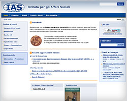 Pagina iniziale del sito web di IAS