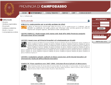 Pagina iniziale del sito in fase di realizzazione della Provincia di Campobasso