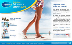 Pagina iniziale del sottosito sulle calzature