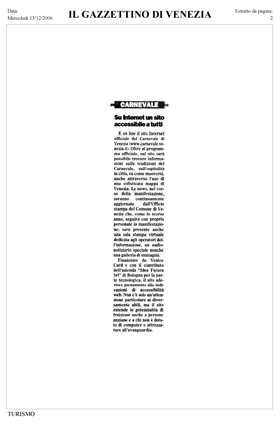 Articolo da Il Gazzettino di Venezia di novembre 2006 in formato PDF non accessibile