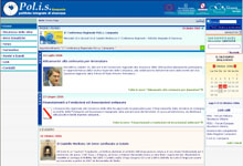 Pagina iniziale del sito di Polis Campania