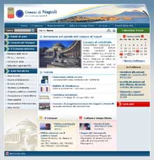 Pagina iniziale del sito del Comune di Napoli