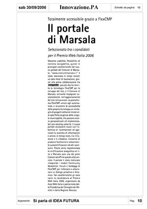 Articolo da "Innovazione.PA" di settembre 2006 in formato PDF non accessibile