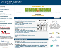 Pagina iniziale sito Unindustria Bologna
