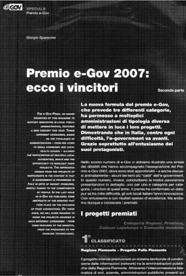 Immagine dell'articolo da "E-Gov" di giugno 2007