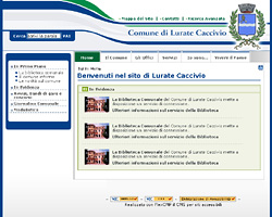 Pagina iniziale del sito del Comune di Lurate Caccivio