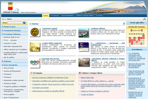 Pagina iniziale del sito istituzionale del Comune di Napoli