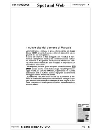 Articolo da "Spot and Web" di settembre 2006 in formato PDF non accessibile
