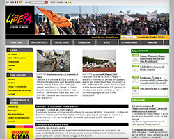 home page del sito Libera