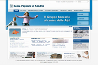 Homepage del sito di Banca Popolare di Sondrio