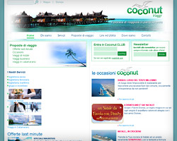 Pagina iniziale del sito di Coconut Viaggi