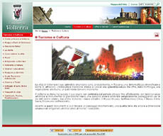 Pagina iniziale del sito del Comune di Volterra