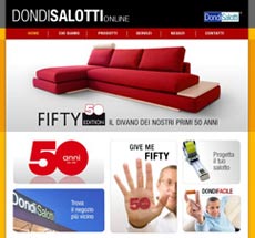 Pagina iniziale del portale web Dondi Salotti realizzato con FlexCMP