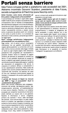 Immagine dell'articolo da "E-Gov" di giugno 2007