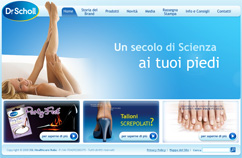 Pagina iniziale del sottosito sui Prodotti per la cura e benessere del piede