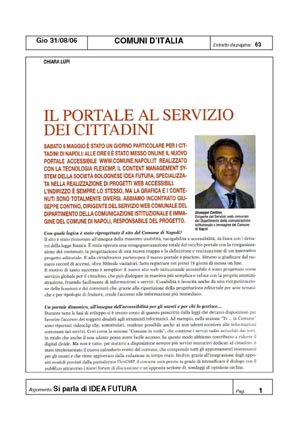 Articolo da "Comuni d'Italia" pagina 1 di agosto 2006 in formato PDF non accessibile
