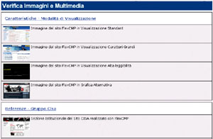 Schermata del sistema di verifica delle Immagini integrato in FlexCMP