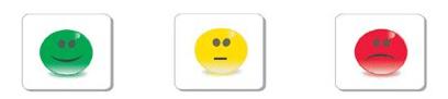 immagine di 3 emoticon con diverse espressioni