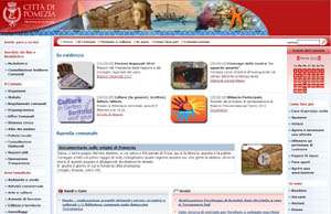 Pagina iniziale del sito Comune di Pomezia, con logo accessibilit� nel footer