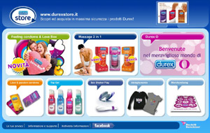 Pagina interna del nuovo portale di E-commerce di Durex