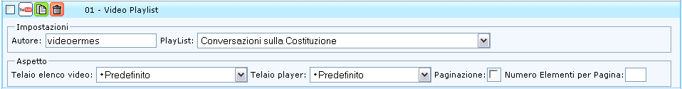 Oggetto "Playlist Video"