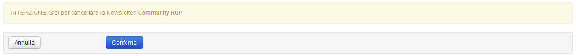 Conferma cancellazione Newsletter
