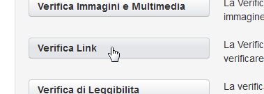 Pulsante per accedere alla verifica dei link