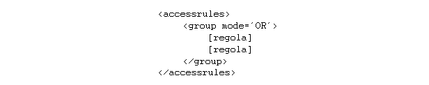 Codice xml per la condizione d'accesso