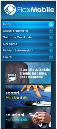 Homepage del sito FlexMobile (modalità Mobi)