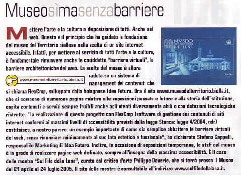 Immagine dell'Articolo da Lab Italia di Aprile 2005 