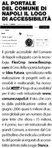 Immagine dell'articolo da DailyNet di aprile 2007