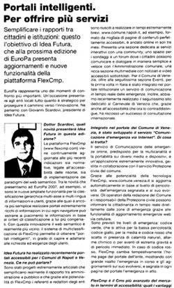 Immagine dell'articolo da "E-Gov" di aprile 2007