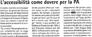 Immagine dell'articolo da "Innovazione PA" di marzo 2007