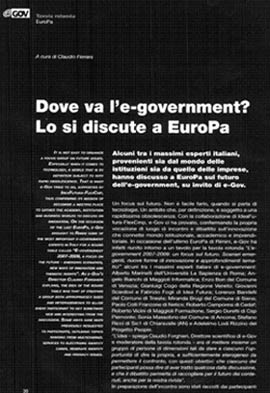 Immagine dell'articolo da "E-Gov" di maggio 2007