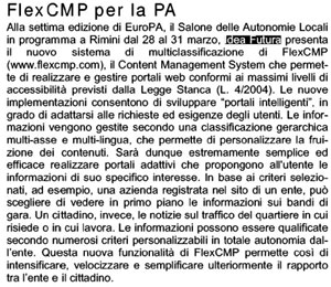 Immagine dell'articolo da "Spot and Web" di febbraio 2006