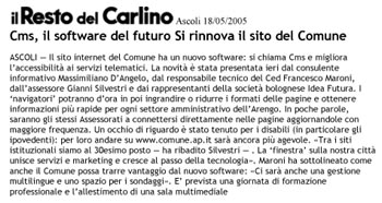 Immagine dell'Articolo da Il Resto del Carlino 18/05/2005