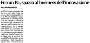 Immagine dell'articolo da "Finanza Mercati" 2007
