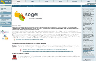 Homepage del nuovo sito SOGEI S.p.A.