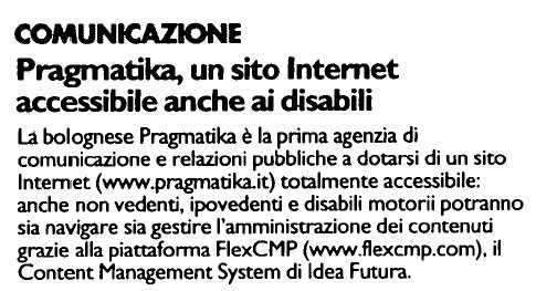 Articolo da "Il Resto del Carlino" di marzo 2007 in formato PDF non accessibile