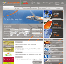 Pagina iniziale del sito Livingston S.p.A. - Lauda Air