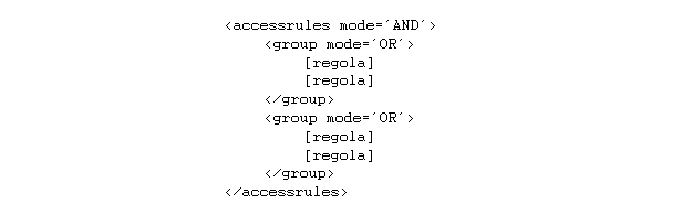 Codice xml per la condizione d'accesso