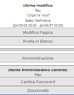 Sezione “Link amministrativi