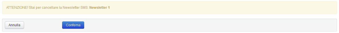 Conferma eliminazione newsletter SMS