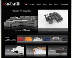 Pagina iniziale del sito web Dondi Salotti